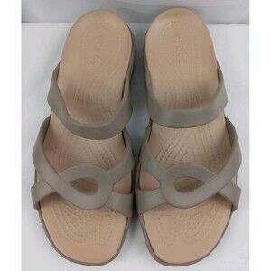 Crocs Meleen Twist Slide Sandal Tan Beige Women's Size 11